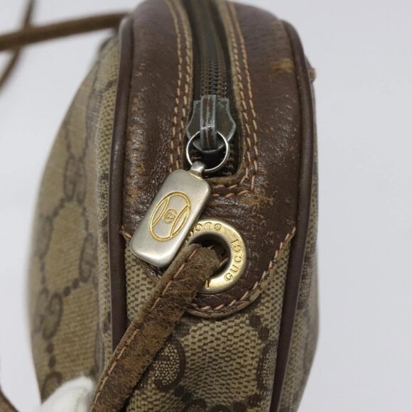 GUCCI GG Supreme Web Sherry Line Shoulder Bag PVC Beige 156 02 066 Auth BD867 - Picture 11 of 16